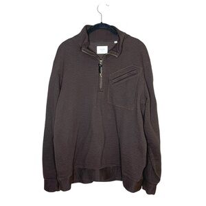 BILLY REID Chocolate Quilted Half Zip